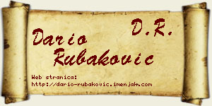 Dario Rubaković vizit kartica